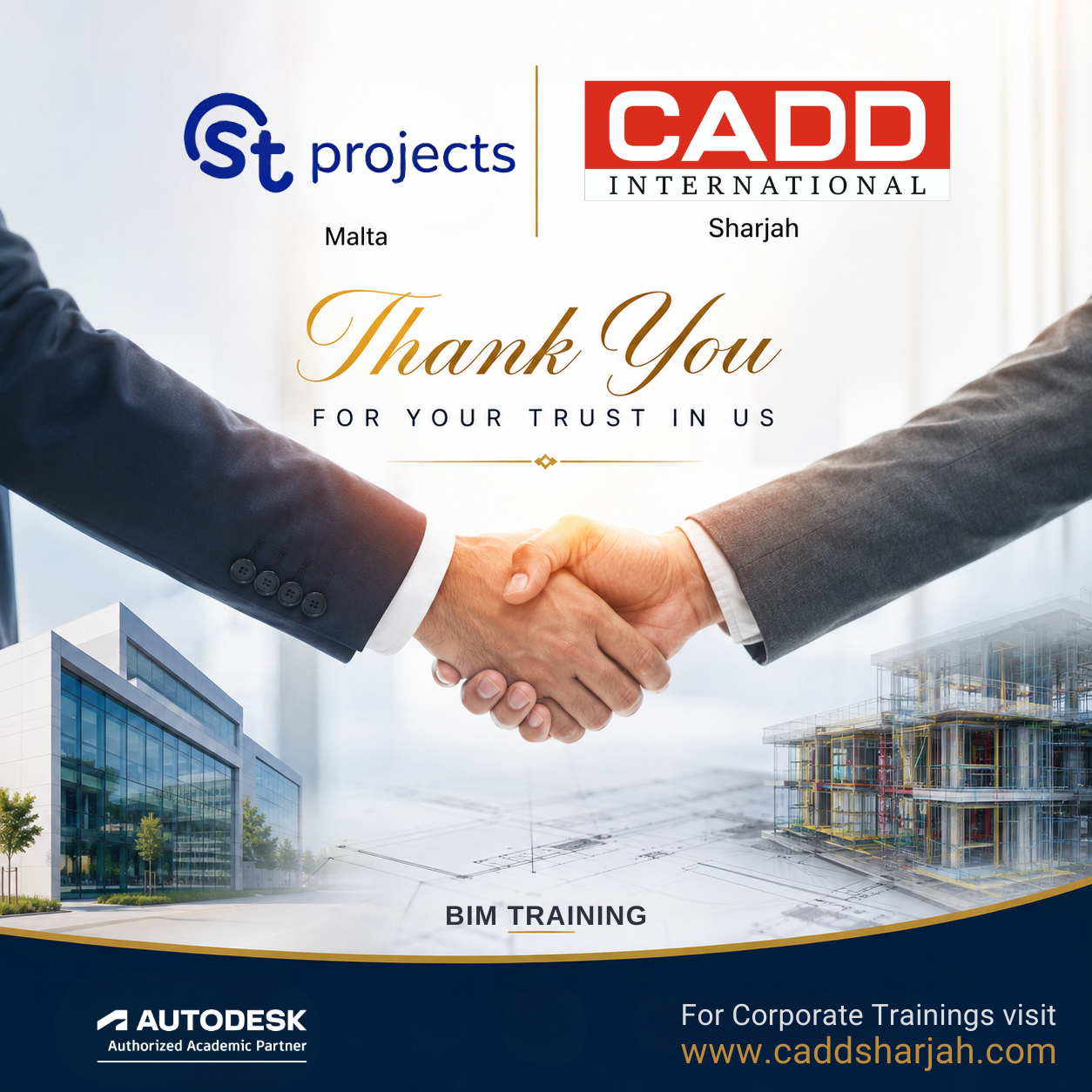 Corporate BIM Training in Malta for ST Projects by CADD International Sharjah