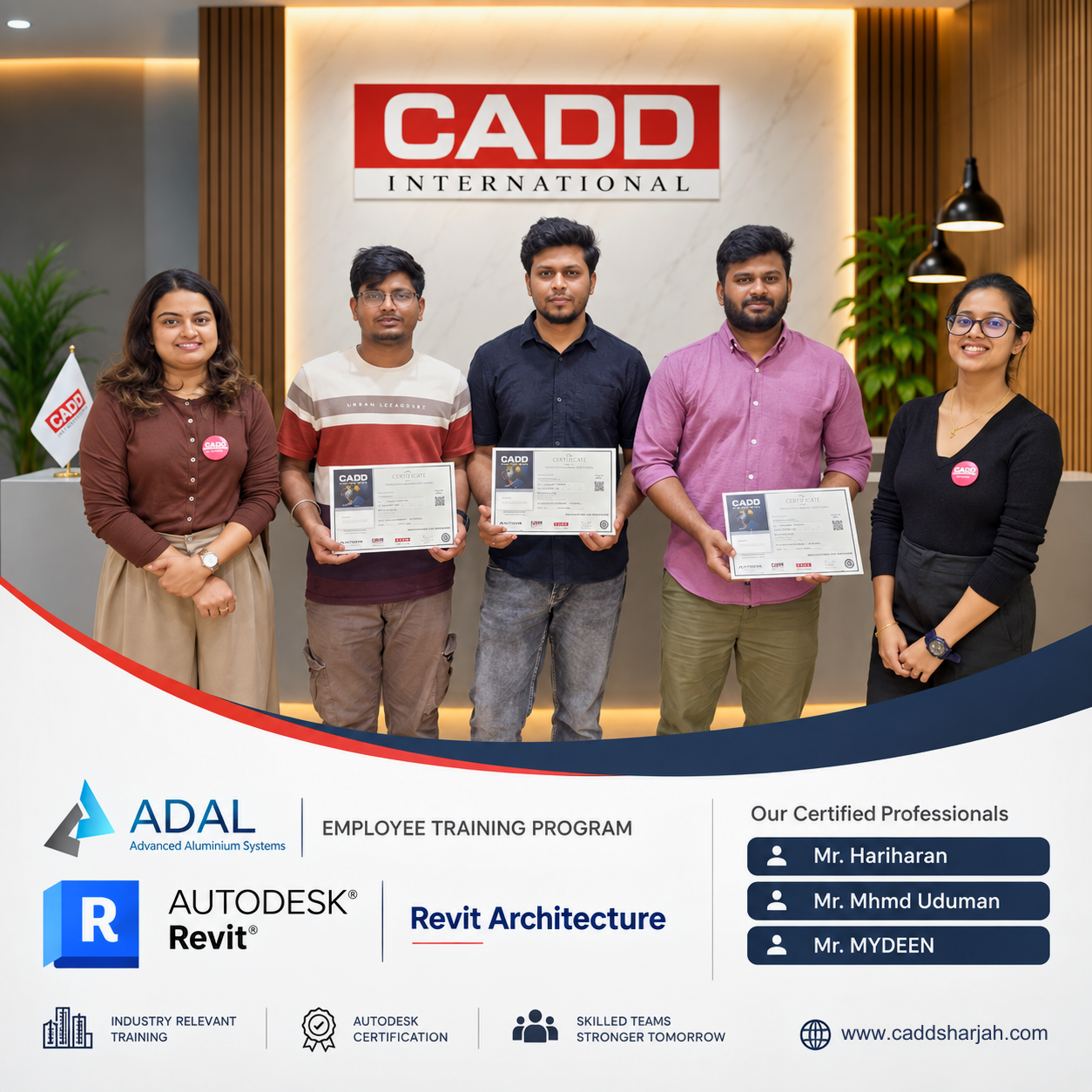 Autodesk Revit Architecture Corporate Training for ADAL Advanced Aluminium Systems by CADD International